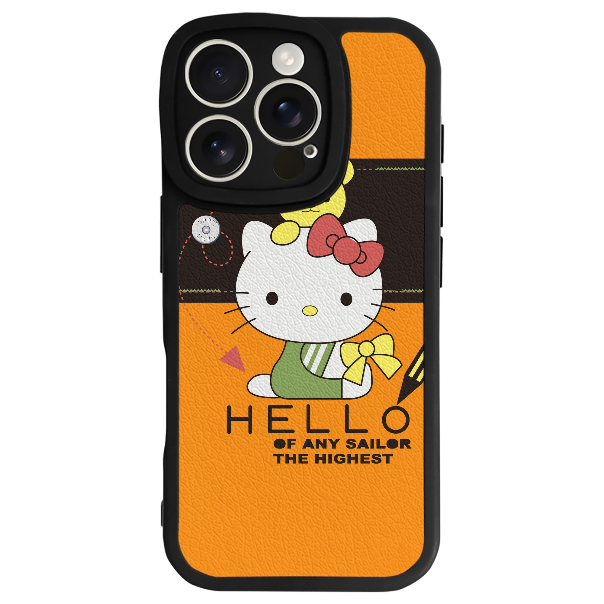 （画像用） Hello Kitty ハローキティ 【iPhone 16シリーズ対応】シリコンスマホケース（レザー調） 材質：シリコン